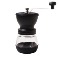 黑色 玻璃咖啡磨豆机手动轴承磨粉机手摇便携式可水洗咖啡豆研磨机家用