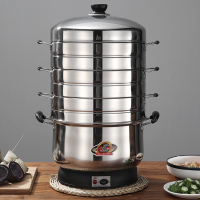 28cm[1锅+1蒸笼]单层 茂腾电蒸锅不锈钢原味四层多功能不串味多层蒸笼三层家用无孔锅
