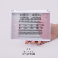 XL01 全品类混合10排 星履假睫毛单簇全品类混合装A型鱼尾夹心小恶魔下睫毛10排星兜