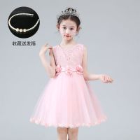 8826[送皇冠] 110 女童夏季公主裙蓬蓬纱花童婚纱夏装儿童高端走秀钢琴演出服连衣裙