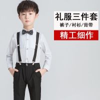 黑色三件套 (送领结) 90 (建议身高80-90cm) 儿童礼服男背带裤套装中小童大合唱演出服幼儿表演服花童礼服男秋