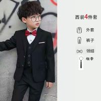 黑色 外套裤子 送配饰 90 儿童西装套装帅气男童帅气西服中大童英伦花童礼服小孩钢琴演出服
