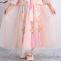 粉色半身裙 收藏眉心贴 110 汉服女童唐装仙女裙小学生连衣裙古装儿童礼服公主裙夏装旗袍套装