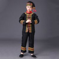 黑色 如图 110 56个民族服装成人壮族舞蹈服男童幼儿苗族演出服傣族葫芦丝表演服