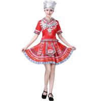 经典款红色 S 少数民族服装女苗族瑶族彝族舞蹈服土家族壮族侗族布依族演出服女