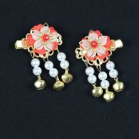 古风金枝玉叶01红色 儿童汉服头饰古风发夹子古装女童公主宝宝发卡发饰头花小女孩配饰