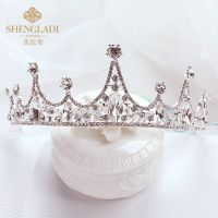 6021银色[半圆] 皇冠儿童小公主发饰森系女童圆皇冠金色丸子头走秀水晶配饰小女孩