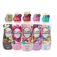 左2-粉色甜蜜玫瑰花香 日本原装KAO花王FLAIR衣物柔顺剂柔软剂570ml*护衣留香抗皱防静电