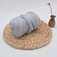 浅灰色 灌芯棉特粗毛线超粗冰岛毛线手工编织毯子猫窝抱枕坐垫缠婴儿床围