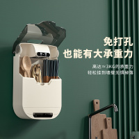 灰白筷子机(无任何功能) 智能筷子消毒机家用快笼小型壁挂餐具盒笼防霉筷筒厨房免打孔杀菌