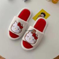 KT露趾拖鞋 均码,适合35-39码 春夏季卡通可爱毛绒露趾拖鞋女士室内居家居鱼嘴防滑地板拖鞋