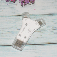 白色 USB2.0 i-flashdevice 苹果安卓 TF/SD多功能OTG手机读卡器相机相片传输