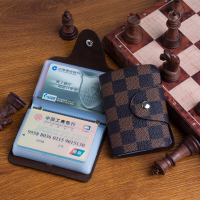 棋盘雅典啡[20卡位] 消防磁卡包卡套男女款小巧大容量多卡位超薄名片夹学生便携情侣卡