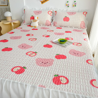 苹果熊熊 90cmx200cm 可水洗A类乳胶凉席三件套1.5m米空调软席子夏季冰丝席1.8米床裙款