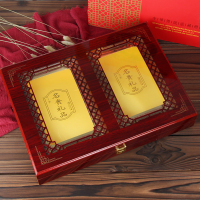 小双拼 空盒 不配 整件20个(每个单价) 高档烤漆双拼礼盒空盒雕花镂空两宝包装盒石斛西洋参羊肚菌干货盒