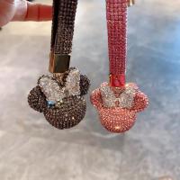 粉钻 镶钻蝴蝶结米奇头米妮车钥匙扣可爱男女情侣水钻挂件包包挂饰奢华