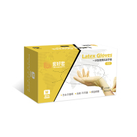 乳胶手套(100只/盒) S 隆华泰 一次性乳胶手套橡胶防水劳保家用餐饮防护无粉手套100只