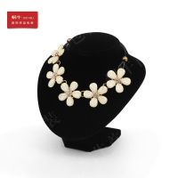 00729黑色桃心脖子小号 桃心绒布项链展示架首饰颈模饰品架立体人像模特脖子珠宝展示道具