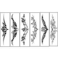 长条图腾A[6张]+赠品 腰部腹部纹身贴防水女持久性感剖腹产遮疤痕妊娠纹肚脐玫瑰花私处
