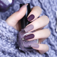 仿徨SH616 +5ml磨砂光油 磨砂指甲油哑光免烤秋冬色系显白套装雾面封层紫色快干持久不掉色