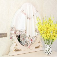 粉花-6732款 长方镜子盖布58*118 布艺蕾丝化妆台大镜子盖布椭圆长方镜面遮挡布防尘罩盖巾防尘布帘