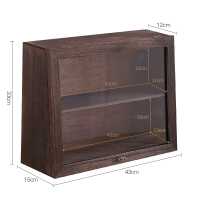 双层茶壶柜防尘重烧 亚克利玻璃 实木展示柜茶具茶杯防尘器皿收纳柜置物架博古架多宝阁紫砂茶壶架