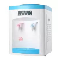 蓝白[奖5元] 温热 台式冷热饮水机小型制热饮水机开水机可放大桶宿舍家用迷你饮水机