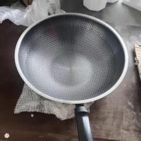 30CM普通锅(会粘锅) 不锈钢炒锅无涂层不粘锅平底家用炒菜锅电磁炉专用煤气灶燃气适用