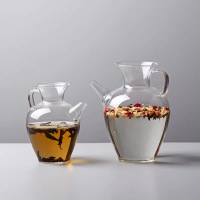 花瓶壶500ml(小) 花瓶壶耐高温玻璃花器茶器茶台摆件壶形花瓶一壶多用可电陶炉加热