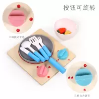 小锅 木质儿童仿真过家家玩具厨房餐厨具套装面包机迷你咖啡搅拌小锅