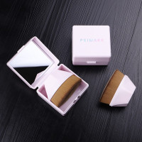 粉色带镜收纳盒无刷子 其它材质 迷几专用化妆刷带镜收纳盒防尘卫生便携粉底刷