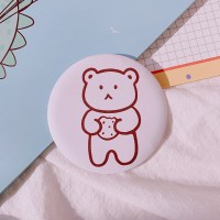 [棕色小熊]图案+镜子 小镜子随身携带精致便携高级感化妆镜轻奢高级迷你带灯充电可爱