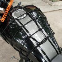 油箱网40X40CM黑色 摩托车复古油箱网行李兜油箱网套头盔捆绑带网绳挂钩弹力松紧绳子