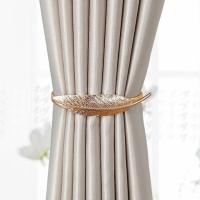 轻奢窗帘扣[金色树叶]1个装## 高端窗帘扎带免打孔柔软窗帘扣绑带简约创意弹簧窗帘夹可爱收拢带