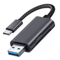 金属磨砂(type-c/电脑二合一) 支持SD/TF卡 USB2.0 单反相机读卡器适用苹果佳能SD卡M50无人机TF卡