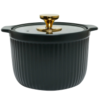 2.5升墨绿色玻璃盖 (燃气煤气款) 砂锅炖锅家用煲仔饭明火耐高温燃气电磁炉两用煲汤小号陶瓷沙锅煲