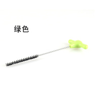绿色 半自动咖啡机头毛刷双头手柄导流嘴清洁刷不锈钢咖啡机配件器具