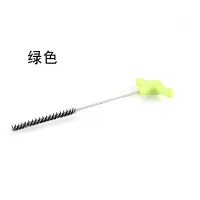 绿色 半自动咖啡机头毛刷双头手柄导流嘴清洁刷不锈钢咖啡机配件器具