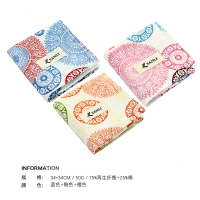 方巾3条(蓝色+橙色+粉色) 34x34cm 三利竹纤维毛巾洗脸专用小方巾情侣面巾大人浴巾竹签维洗澡家用夏