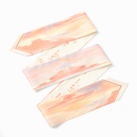 晚霞系于腰间 纹感面料 晚霞系于腰间~知雾原创春夏丝巾小长条女渐变色小众发带腰带丝巾