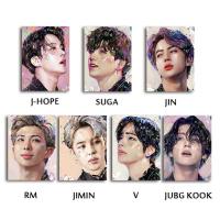 30*40cm相框黑色 BTS防弹少年团5D钻石画十字绣油画海报点钻画手工画亚麻布套件
