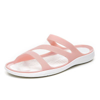粉色 36 夏季平底果冻凉拖鞋女塑料凉鞋外穿软胶防滑雨鞋沙滩鞋水晶洞洞鞋