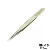 犀牛RH-10镊子(加硬) 日本犀牛加硬镊子睫毛拔黑头尖头夹子不锈钢钟表手机维修镊子工具
