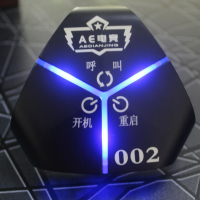 黑色 LOGO定制 卓格郎网吧电脑桌面开关按钮网咖开关无线呼叫器 开机+重启+呼叫