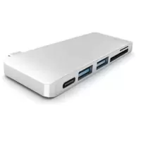 银色 Type-C多功能读卡器 USB3.0+SD/TF读卡器+充电铝合金hub转换器