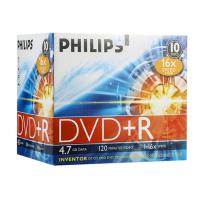 DVD+R单片装10片 飞利浦DVD+R/DVD-R光盘/刻录盘单片盒装10片/包 16速4.7G空白光碟