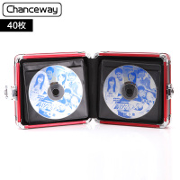 黑红色铝合金 40枚 黑胶唱片CD箱DVD收纳碟片箱大容量车载光盘光碟带锁铝合金CD盒