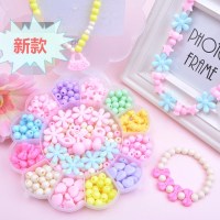 太阳花邻家女孩 手工女孩穿珠子手链项链圆珠-大松紧水晶男孩儿童串珠益智玩具