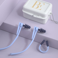 蓝/活力蓝拼接 BE范德安鼻夹耳塞套盒 3D骨架防滑鼻夹柔软硅胶畅游无阻 儿童可用