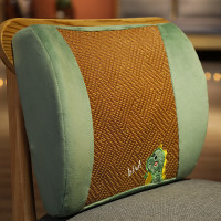 恐龙 记忆棉35x30cm[独立内胆 可拆洗] 办公室座椅靠枕夏季凉席腰靠腰垫久坐靠垫腰枕靠背垫椅子护腰孕妇